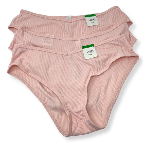 Jenni NWT Women's 3 Piece Bundle Lightweight Bikini Panties Size L Peachskin - Picture 1 of 6